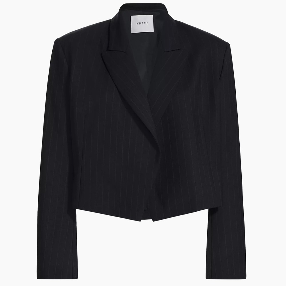 Frame
Cropped Pinstriped Blazer